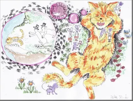 Katzenillustration, Kinderbuchillustration, Tierbuch, Buch mit Tieren, Kinderbuch