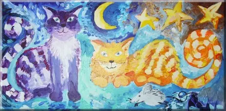 Malerei mit Katze, Gemälde, Original, Kunst zum online kaufen im shop, Katzenbilder