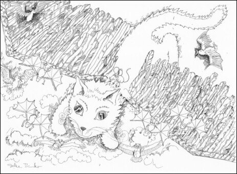 Katzengrafik zum lustigen Katzenbuch, Kinderbuch, eine Empfehlung